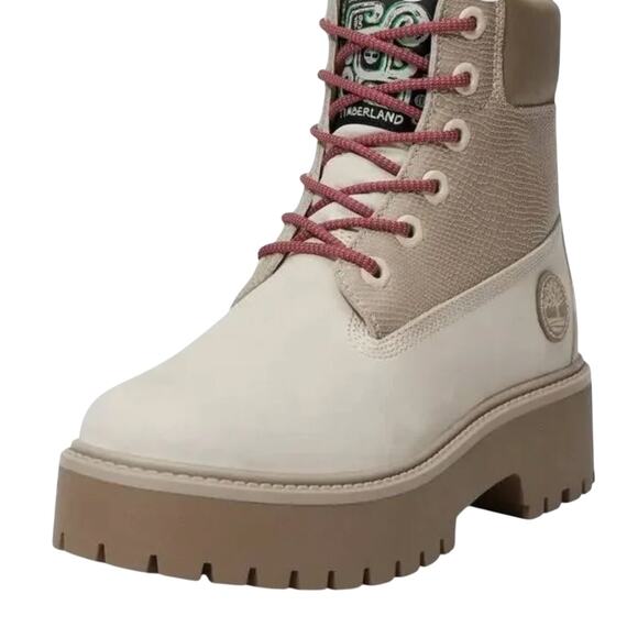 Timberland Stone Street Platform Hiker Boots -White Nubuck-Size: 8.5 - Picture 2 of 13